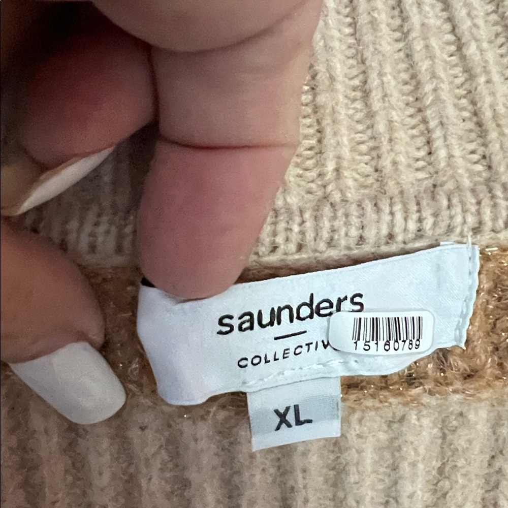 $295 SAUNDERS oversized v-neck sweater XL - Picture 4 of 8
